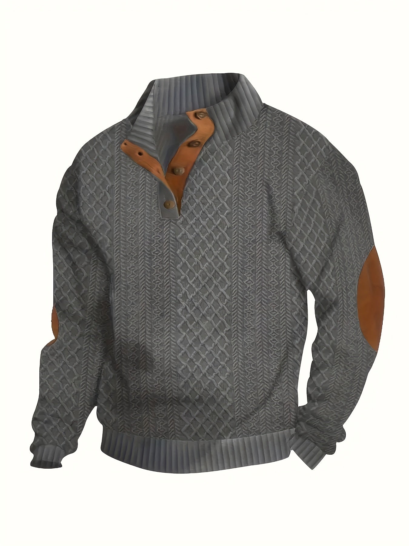 Pulóver La Pampa · Tejido Grueso con Parches de Cuero