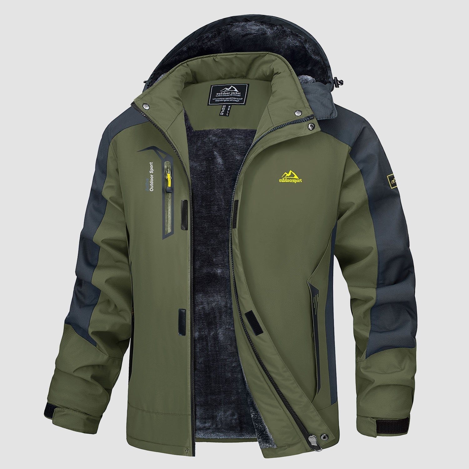 Campera Impermeable con Interior de Polar y Capucha