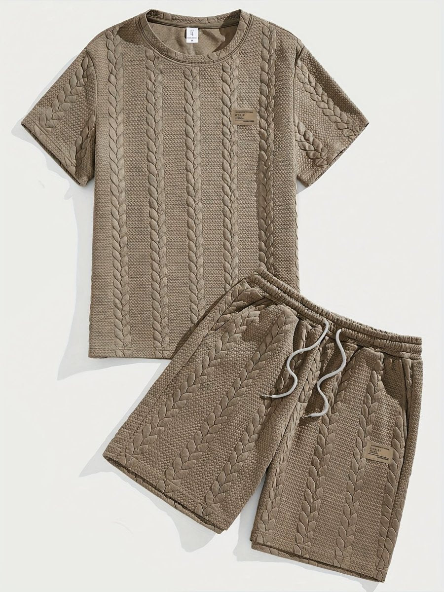 Conjunto de Verano – Remera y Short con Cordón (Marrón)