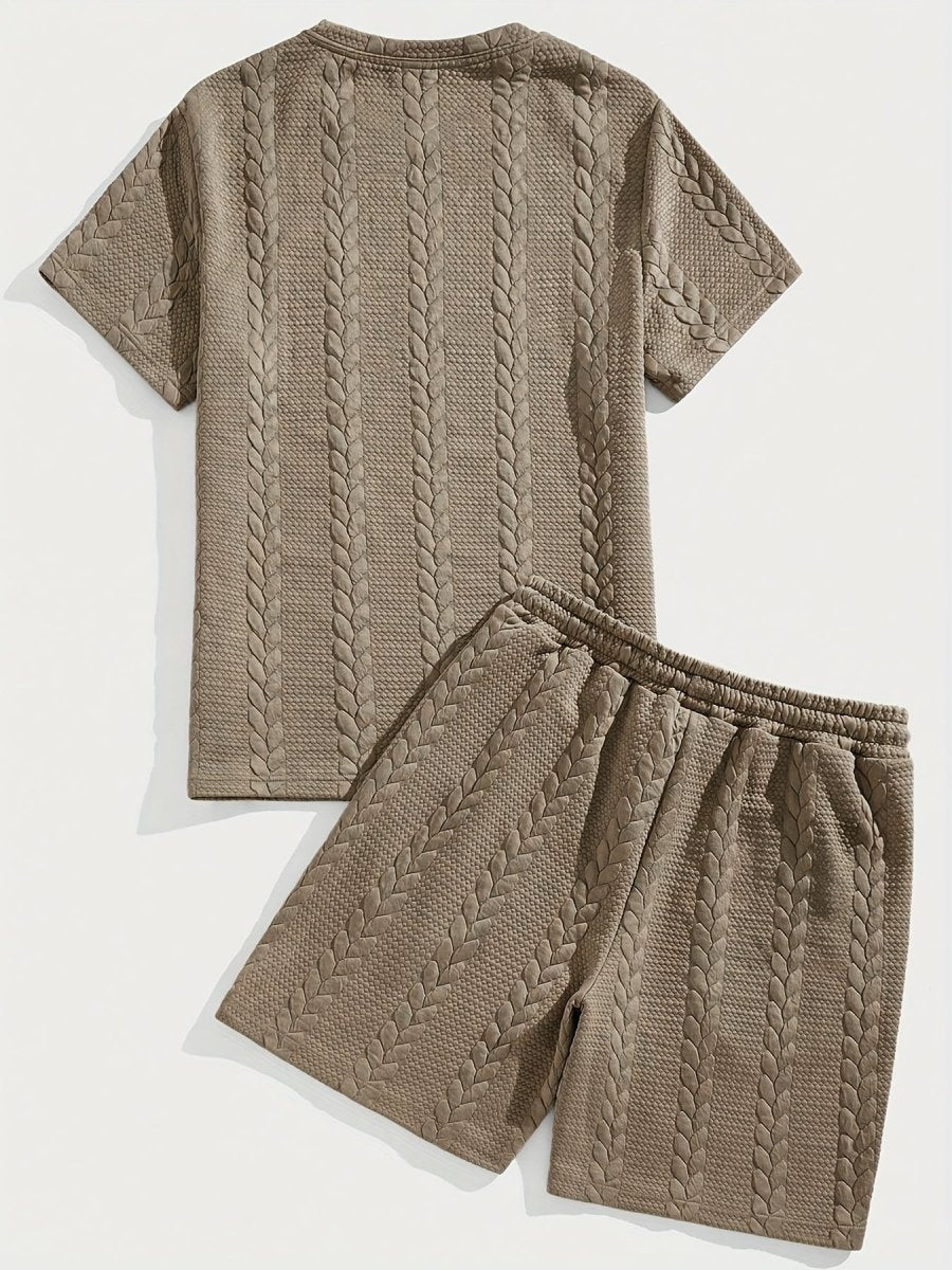 Conjunto de Verano – Remera y Short con Cordón (Marrón)