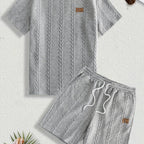 Conjunto de Verano – Remera y Short con Cordón (Marrón)