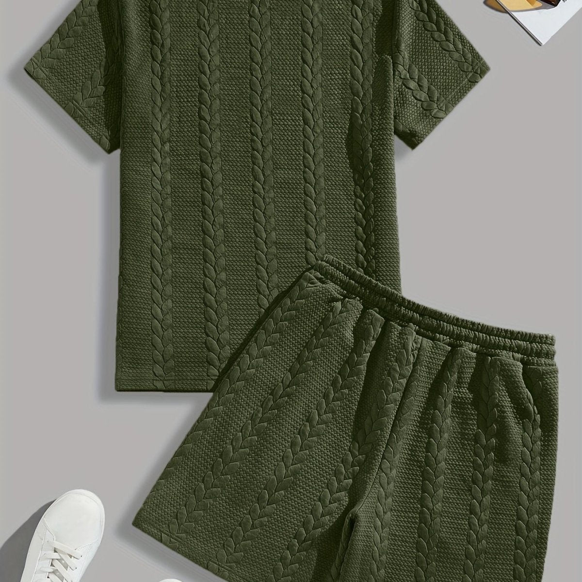 Conjunto de Verano – Remera y Short con Cordón (Marrón)
