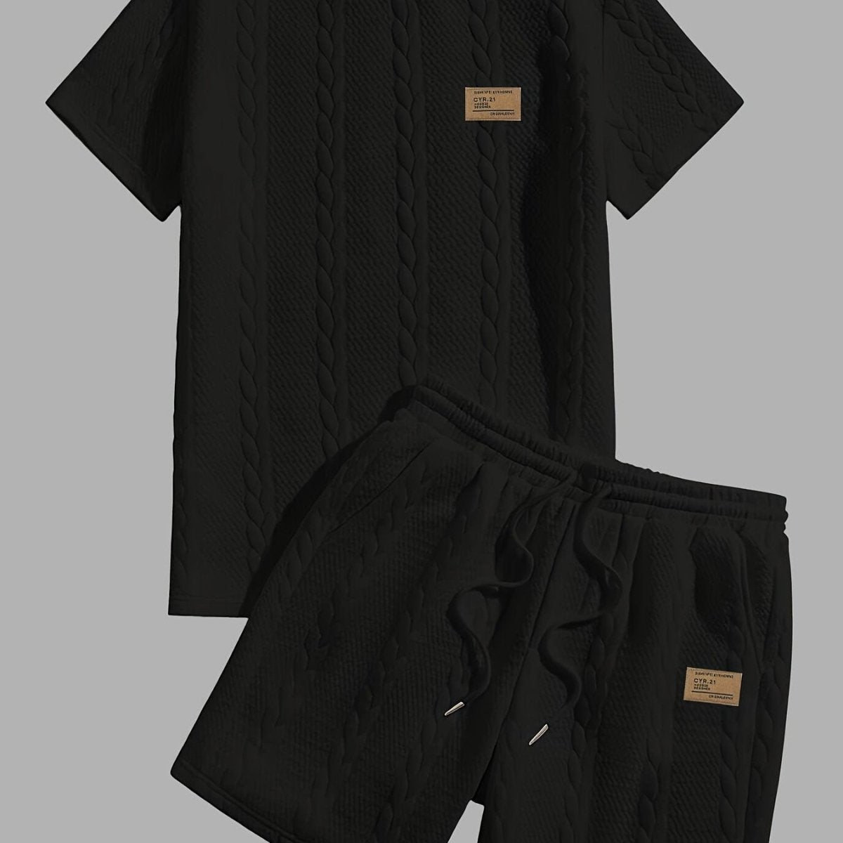 Conjunto de Verano – Remera y Short con Cordón (Marrón)
