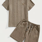 Conjunto de Verano – Remera y Short con Cordón (Marrón)