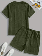 Conjunto de Verano – Remera y Short con Cordón (Marrón)